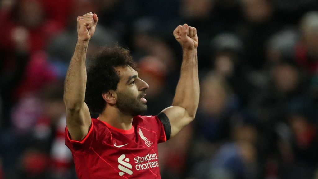 Salah festeja el penalti que le dio el triunfo al Liverpool. (Foto: Reuters).