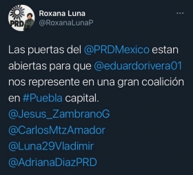 PRD-Puebla le abre la puerta a Eduardo Rivera Pérez para la alcaldía de Puebla