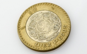 Una rara versión de la moneda de $10 pesos acuñada en 2007