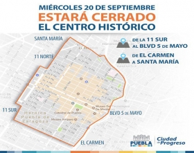 Cerrado el acceso al Centro de Puebla