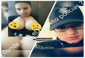 Polic&iacute;a poblana muestra sus senos en fotograf&iacute;as
