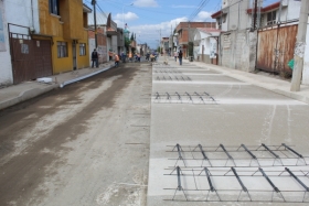Concreto hidráulico rehabilitado en San Felipe Hueyotlipan