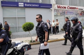 Al lugar arribaron elementos de la policía municipal de Puebla   