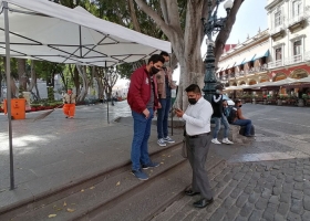 Restringen acceso al Zócalo de Puebla por auge de #COVID19